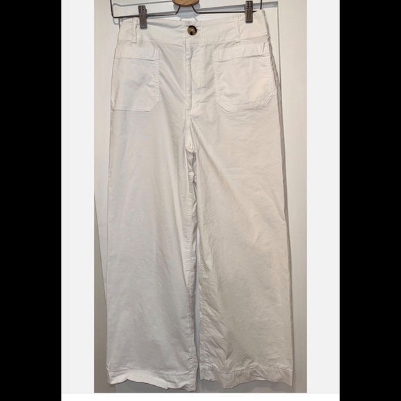 Anthro Maeve Colette Strawberry Embroidered Crop Wide Leg Pants Sz 29, MSRP $158 - Picture 3 of 9